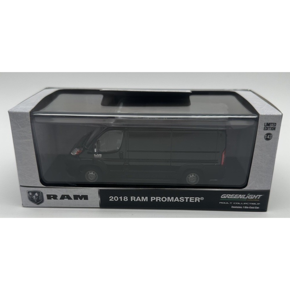 GREENLIGHT 2018 RAM PROMASTER BLACK CARGO VAN 1/43 DIECAST 86153 LIMITED